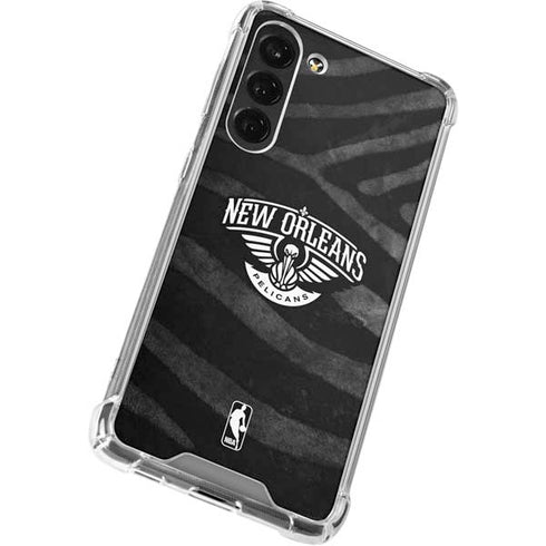 NBA New Orleans Pelicans Black Animal Print Galaxy S24 FE Clear Case